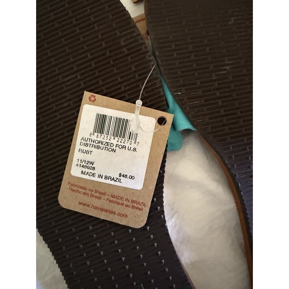 Havaianas Rust & Azure St. Tropez Women’s Flip-Flop Sandal Size 11/12 NWT - Picture 5 of 6